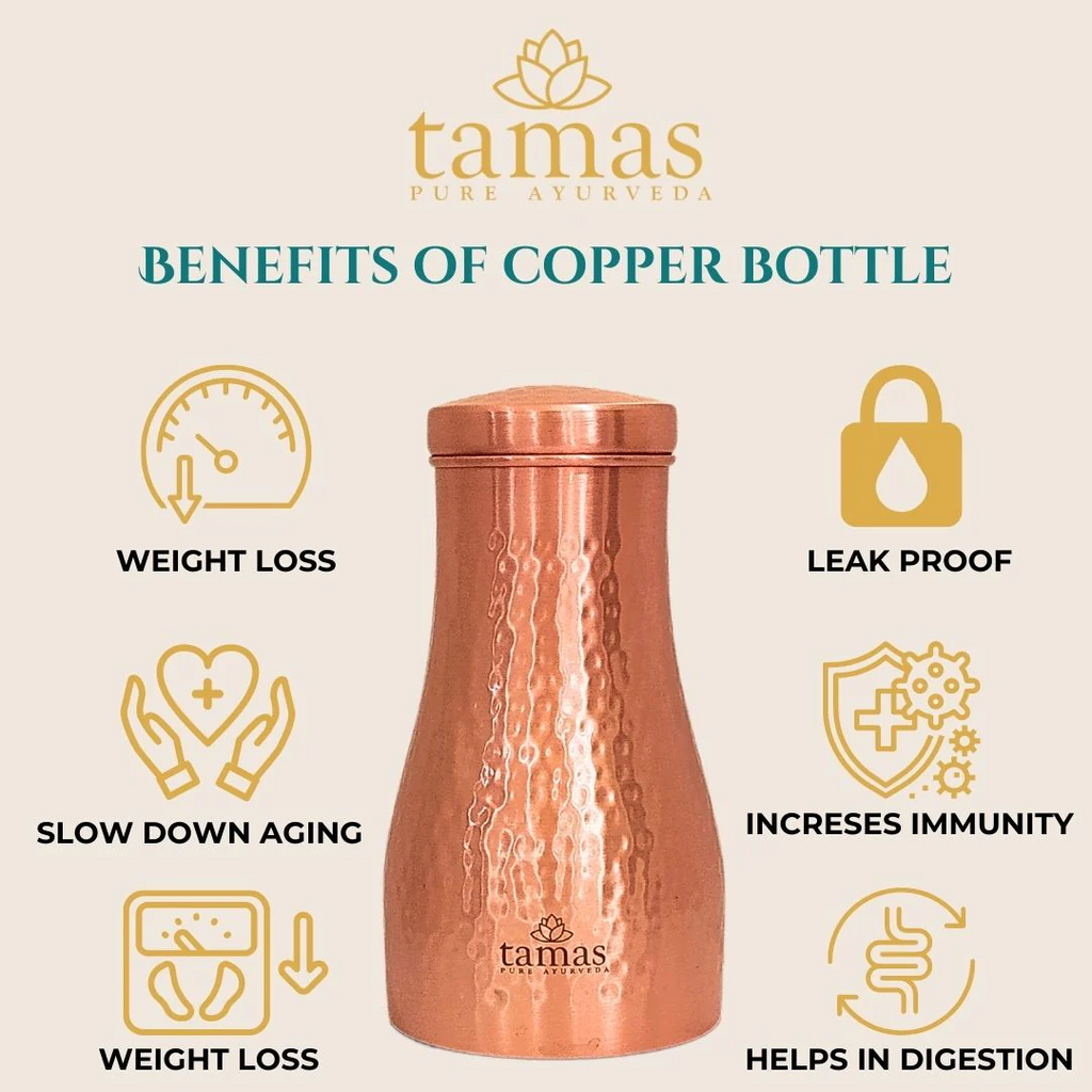 Tamas Hammered Bedroom Copper Water Jar | Grocsy