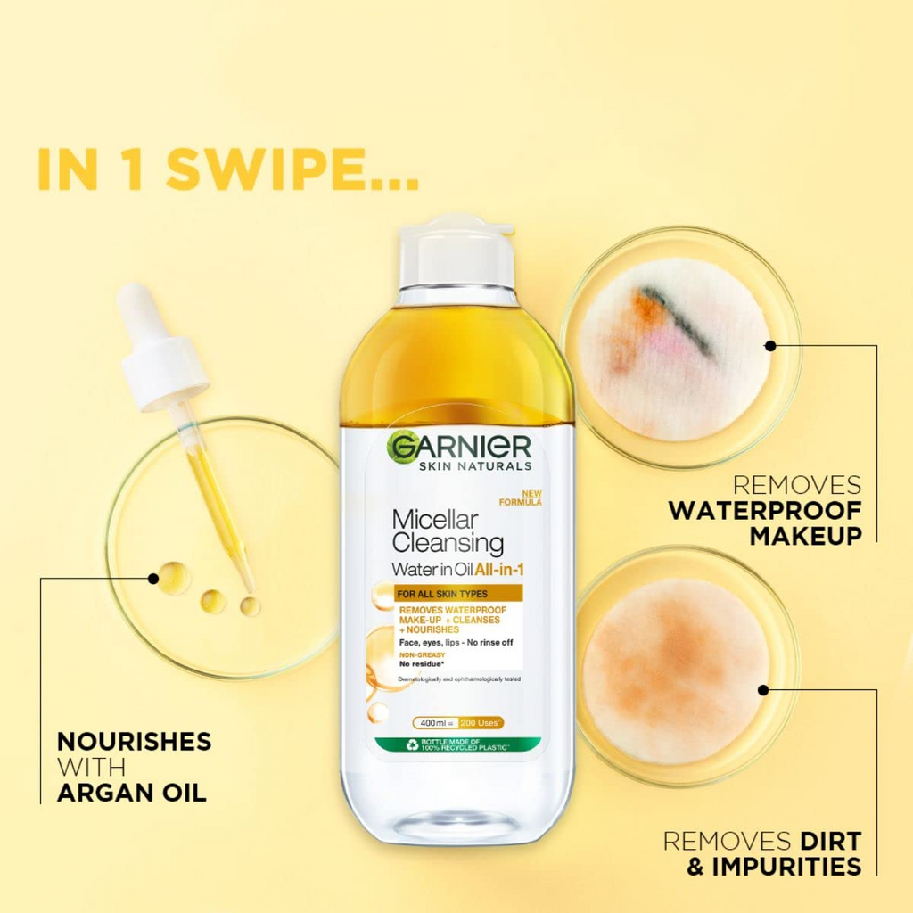 Garnier Skin Naturals, Micellar Oil-Infused Cleansing Water | Grocsy