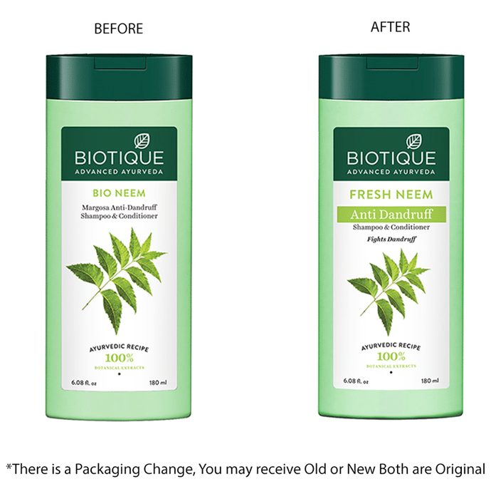 Biotique Bio/Fresh Neem Anti Dandruff Shampoo & Conditioner | Grocsy