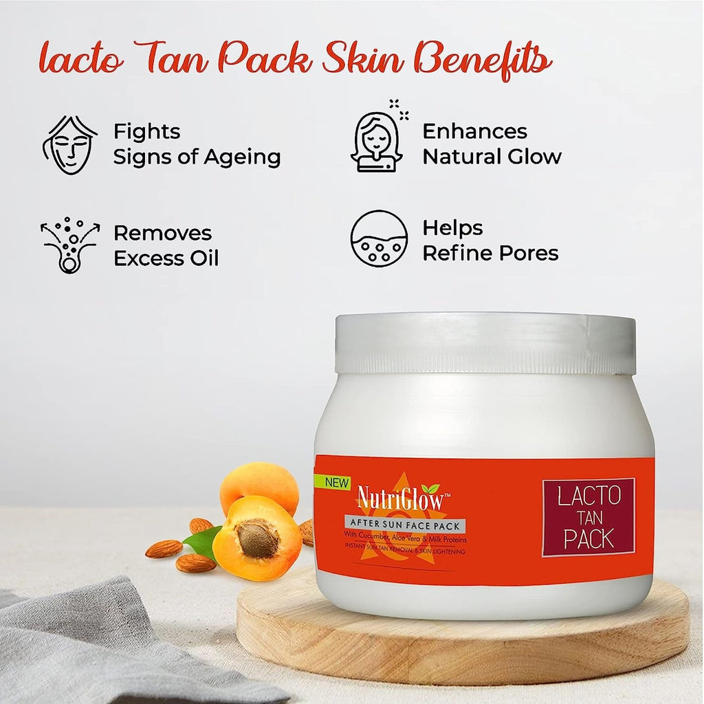 NutriGlow Women Skin Care Treatment Lacto Tan Face Pack | Grocsy