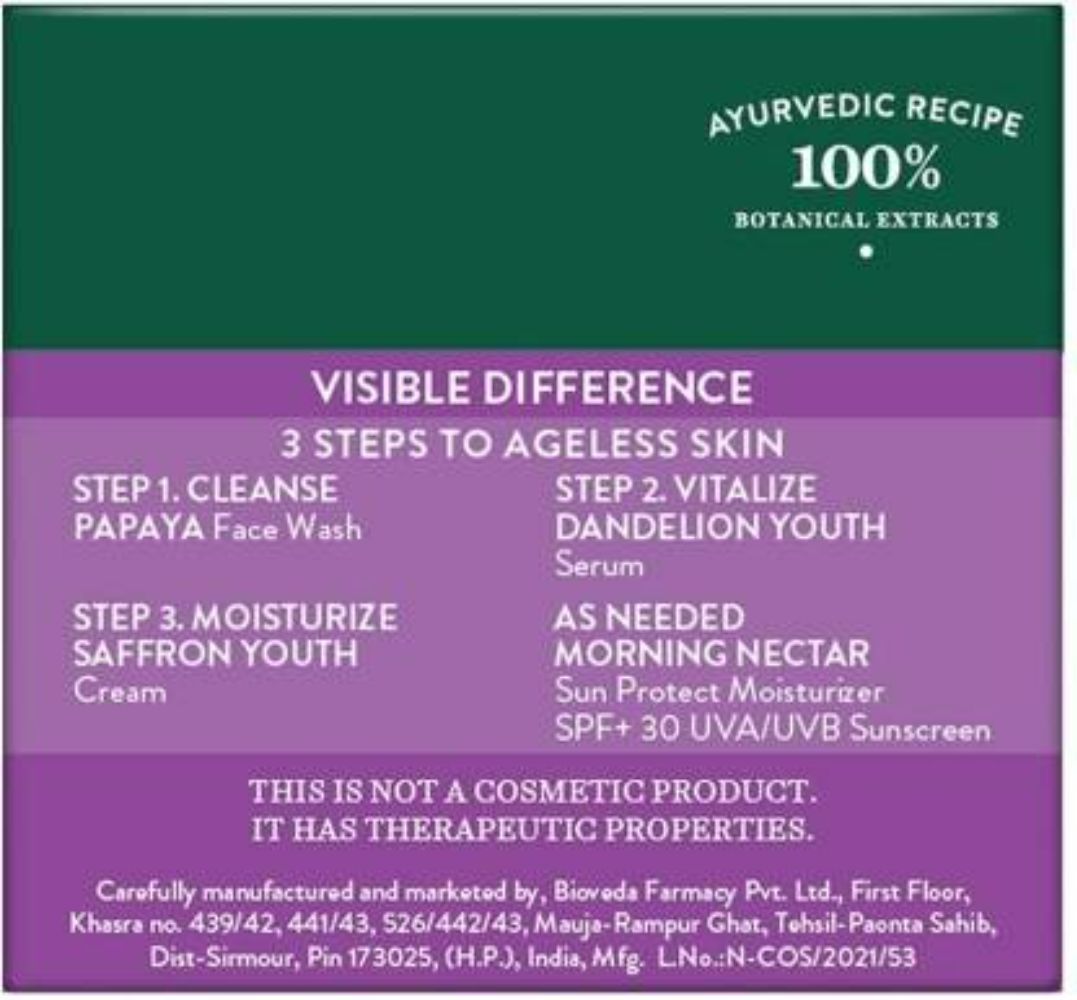 Biotique Saffron Youth Anti-Ageing Cream | Grocsy