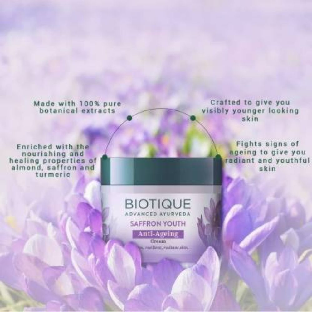 Biotique Saffron Youth Anti-Ageing Cream | Grocsy