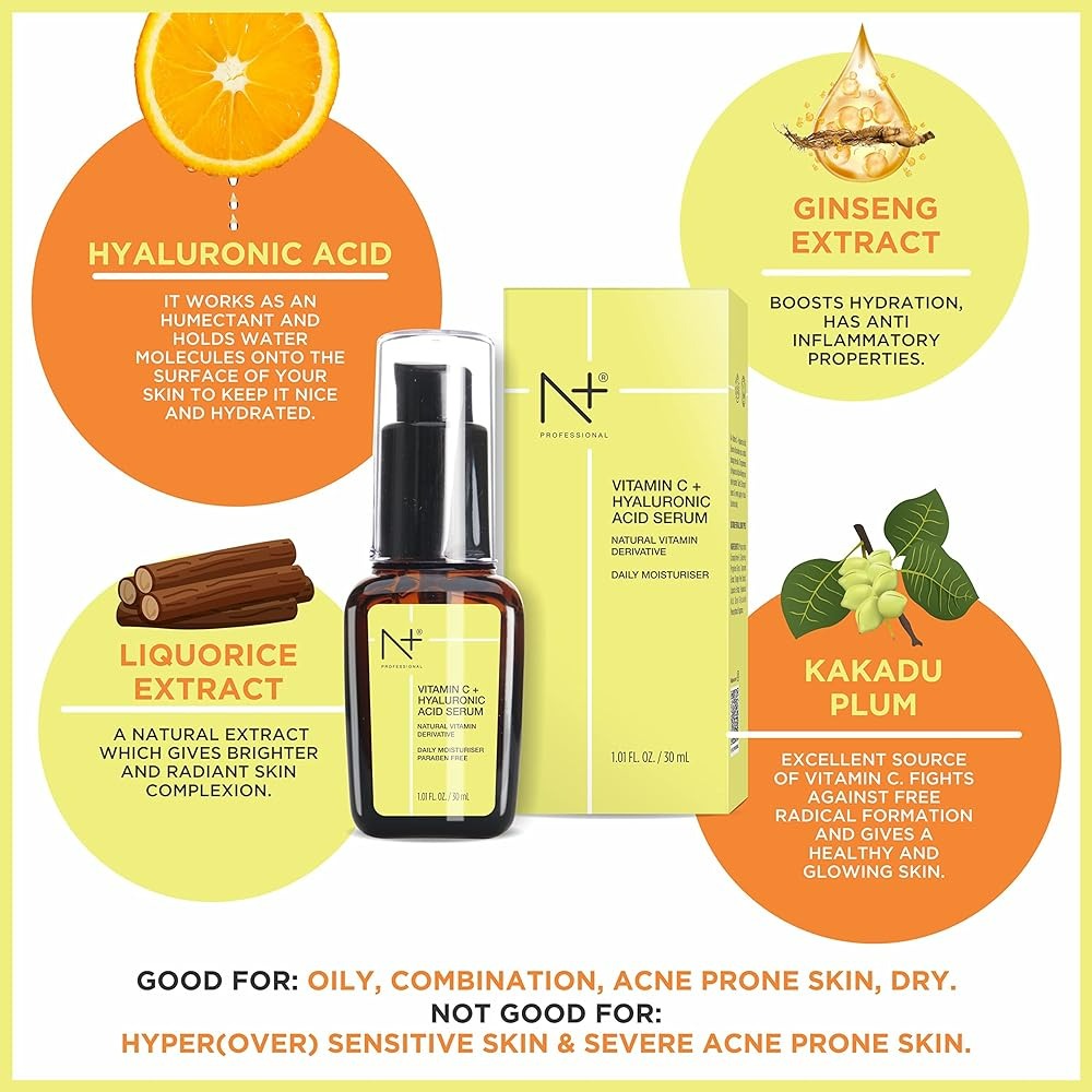 N Plus Professional Vitamin C 20% Face Serum | Grocsy