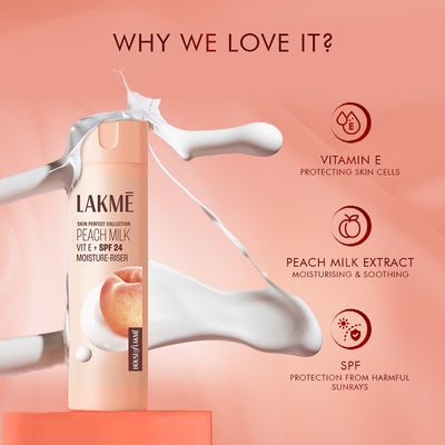 Lakme Peach Milk Moisturiser SPF 24 PA++ Sunscreen Lotion | Grocsy