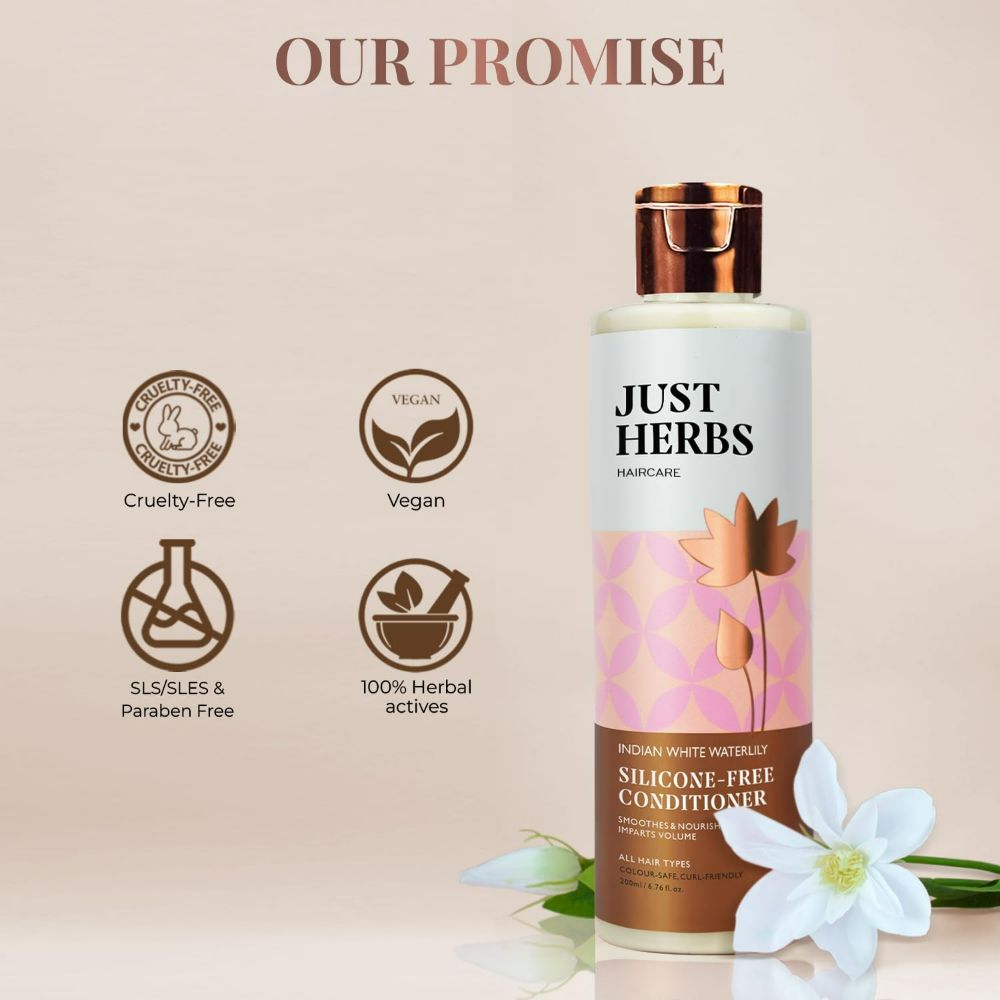 Just Herbs Kumuda Indian White Waterlily Hair Conditioner | Grocsy