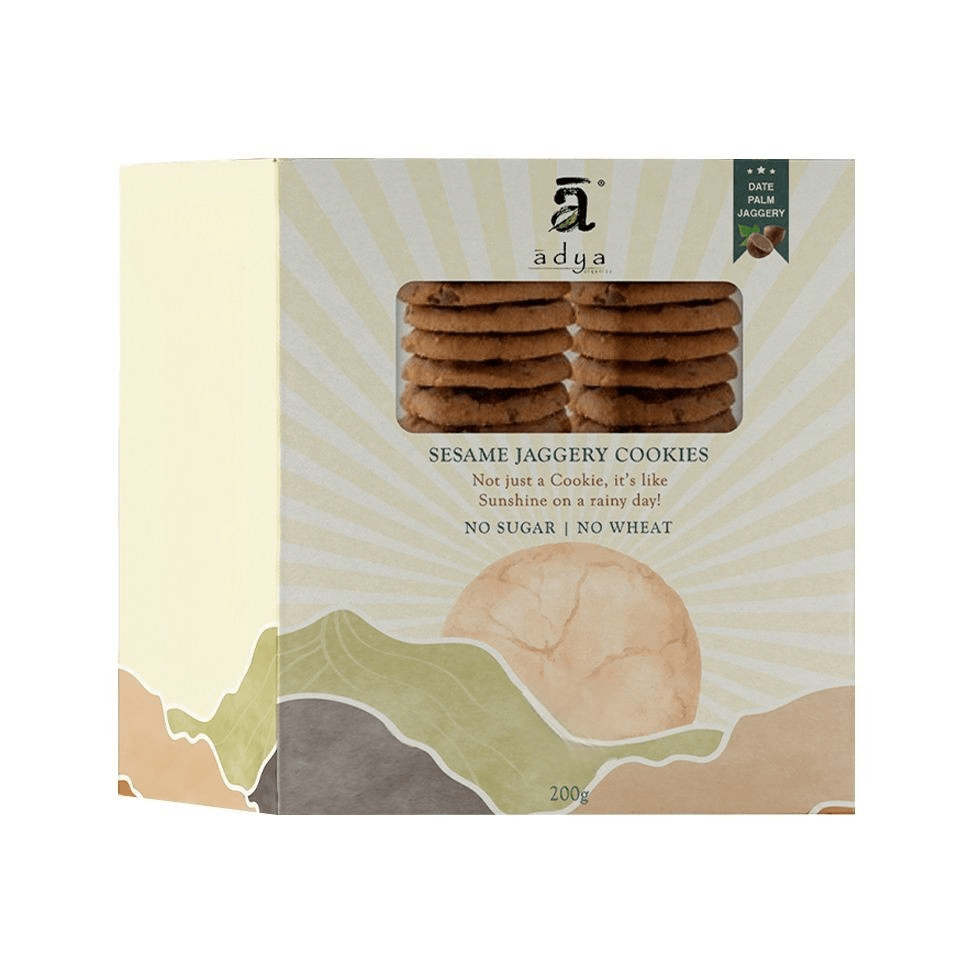 Adya Organics Date Palm Jaggery Till Gur Cookies | Grocsy
