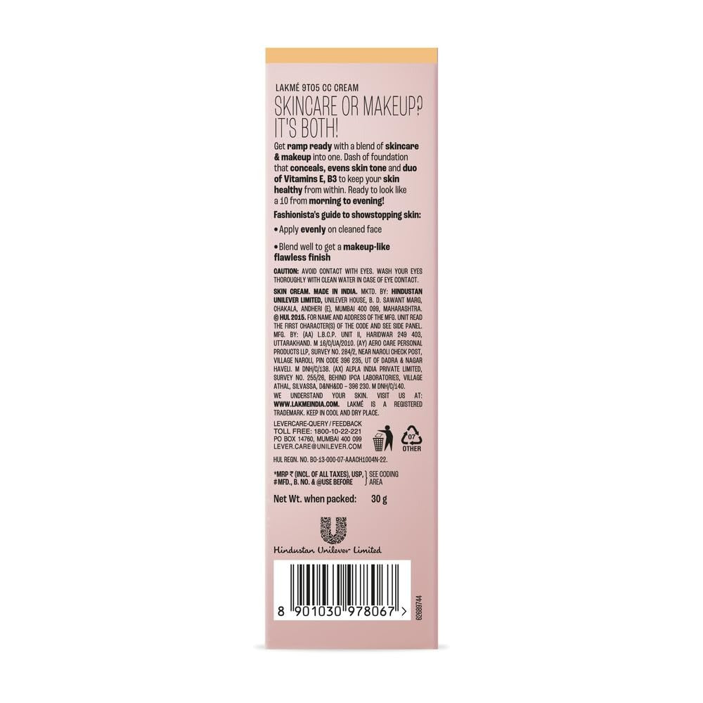 Lakme 9To5 Complexion Care Cream - Beige | Grocsy