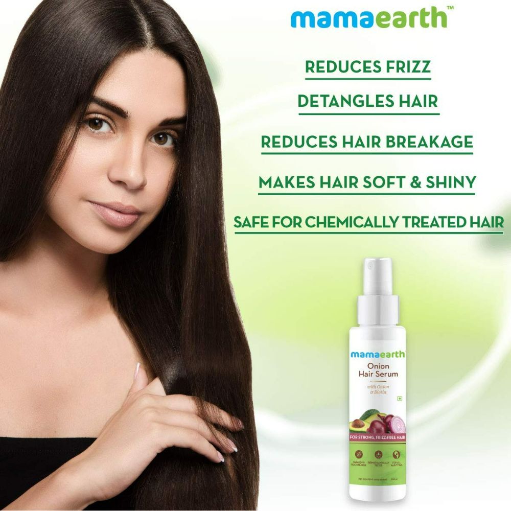 Mamaearth Onion Hair Serum For Strong , Frizz Free Hair | Grocsy