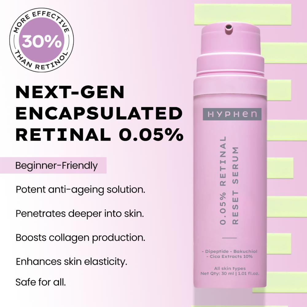 Hyphen By Kriti Sanon 0.05% Retinal Reset Serum, Boosts Collagen, Reduces Wrinkles | Grocsy