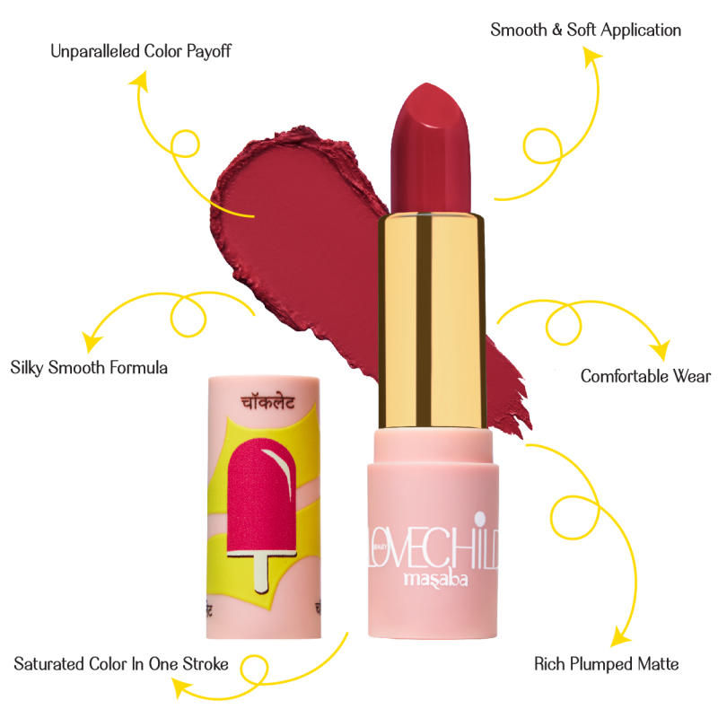 LoveChild By Masaba Gupta Luxe Matte Lipstick - 07 Hot-Pop | Grocsy