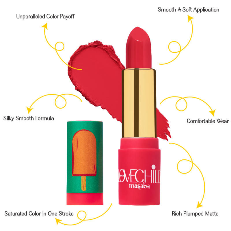 LoveChild By Masaba Gupta Luxe Matte Lipstick - 02 Popsicle | Grocsy