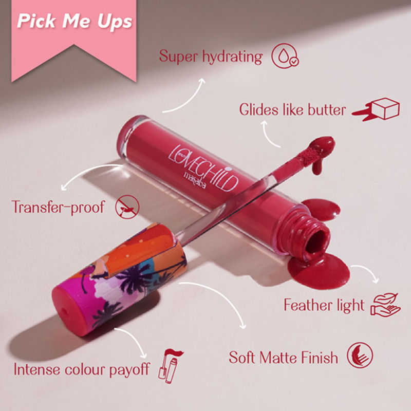 LoveChild By Masaba Gupta Mamma Mia Lush-Matte Lip Creme - Gulabi Rum Punch | Grocsy