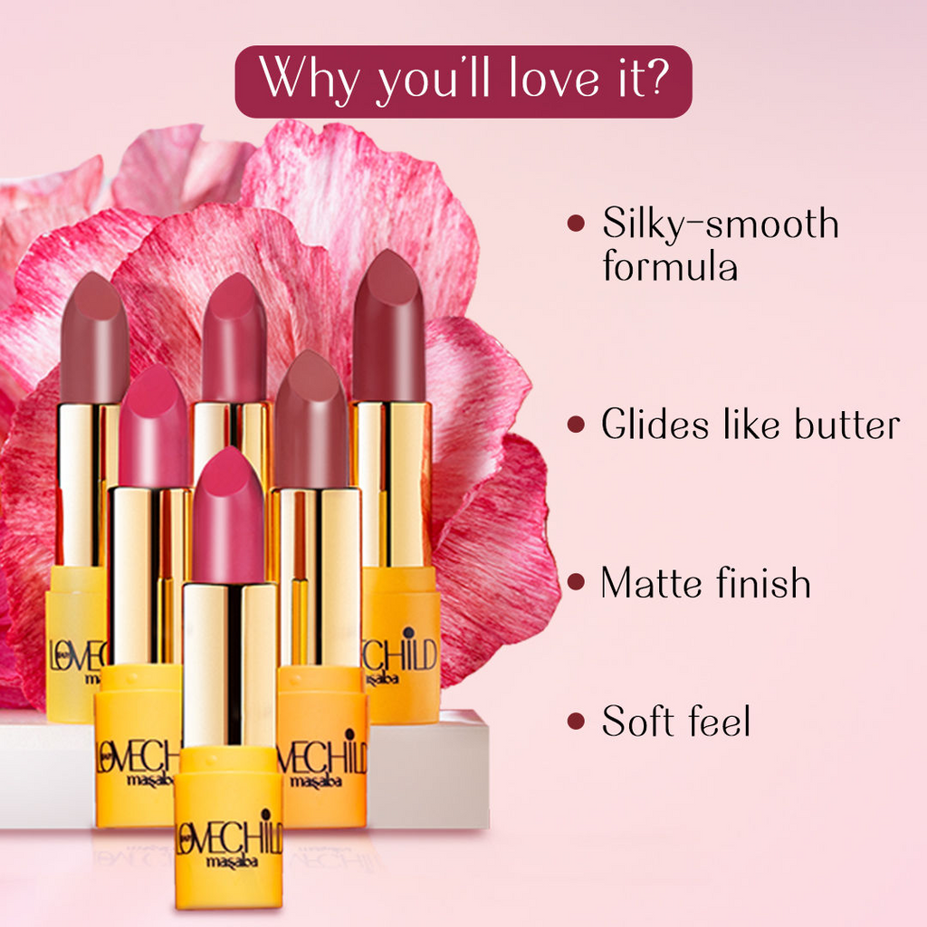 LoveChild By Masaba Gupta Rani Core Luxe Matte Lipstick - Tickle Me Pink | Grocsy