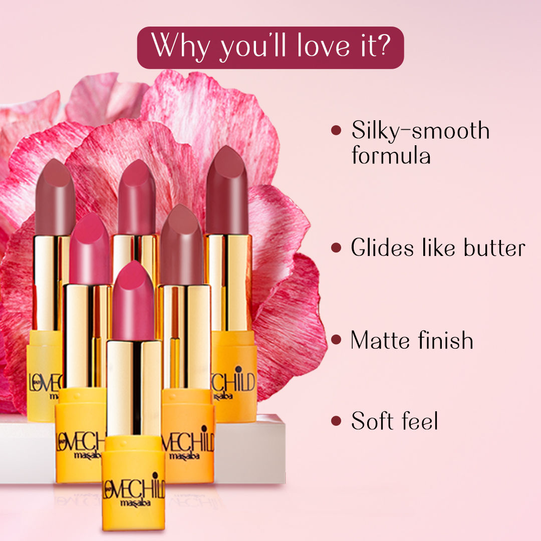 LoveChild By Masaba Gupta Rani Core Luxe Matte Lipstick - Pink Phool | Grocsy