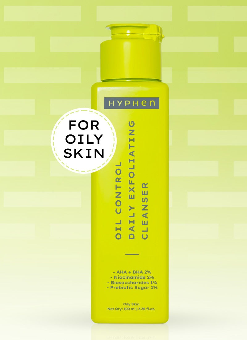 Hyphen By Kriti Sanon Oil Control Daily Cleanser, 2% AHA + BHA Salicylic Acid Face Wash, Deep Cleanses & Removes Dirt, For Men & Women | Grocsy