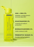 Hyphen By Kriti Sanon Oil Control Daily Cleanser, 2% AHA + BHA Salicylic Acid Face Wash, Deep Cleanses & Removes Dirt, For Men & Women | Grocsy