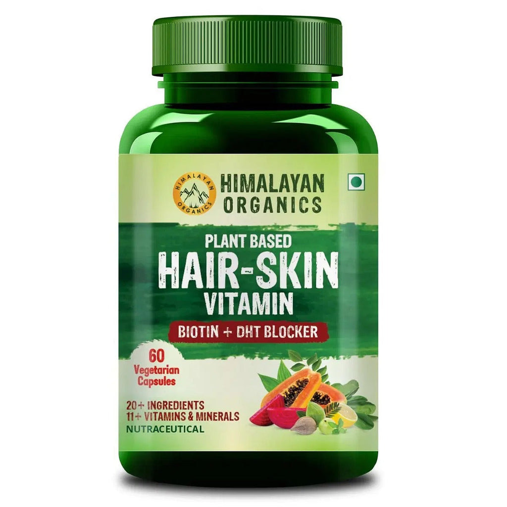 Himalayan Organics Plant Based Hair Vitamin Biotin Vegetarian Capsules | Grocsy