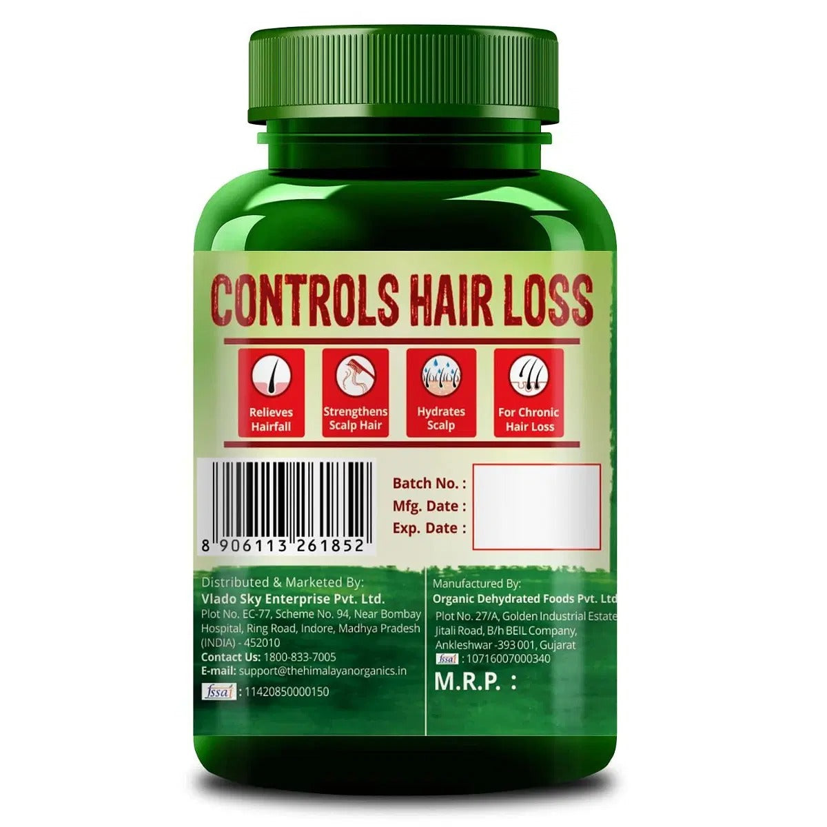 Himalayan Organics Plant Based Hair Vitamin Biotin Vegetarian Capsules | Grocsy