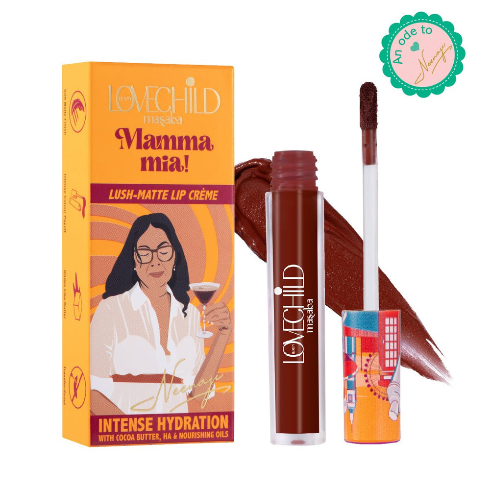 LoveChild By Masaba Gupta Mamma Mia Lush-Matte Lip Creme - Kapi Martini | Grocsy