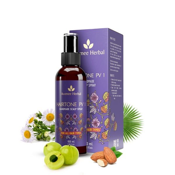 Avimee Herbal Keshpallav Hair Oil & Hairtone PV 1 Handmade Scalp Spray Combo With Rosemary, Amla, Methi & Bhringraj | Grocsy