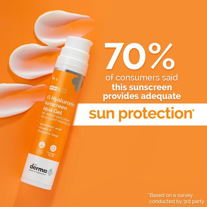 The Derma Co 1% Hyaluronic Sunscreen Aqua Gel | Grocsy