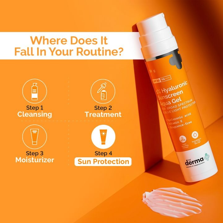 The Derma Co 1% Hyaluronic Sunscreen Aqua Gel | Grocsy