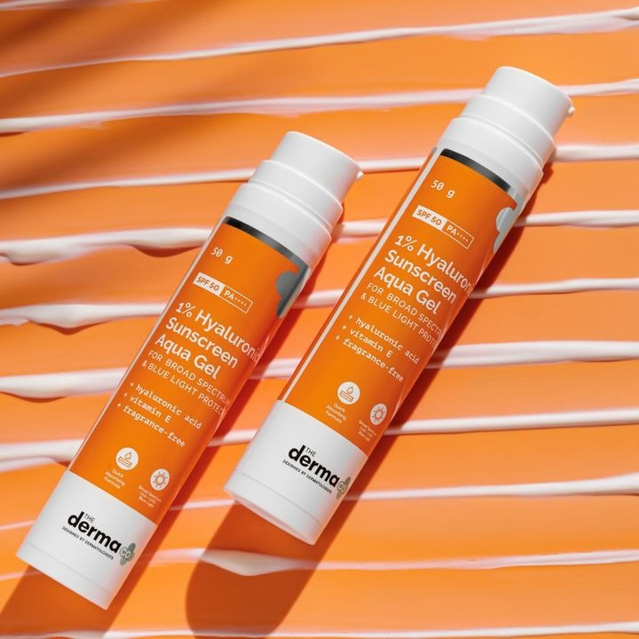 The Derma Co 1% Hyaluronic Sunscreen Aqua Gel | Grocsy