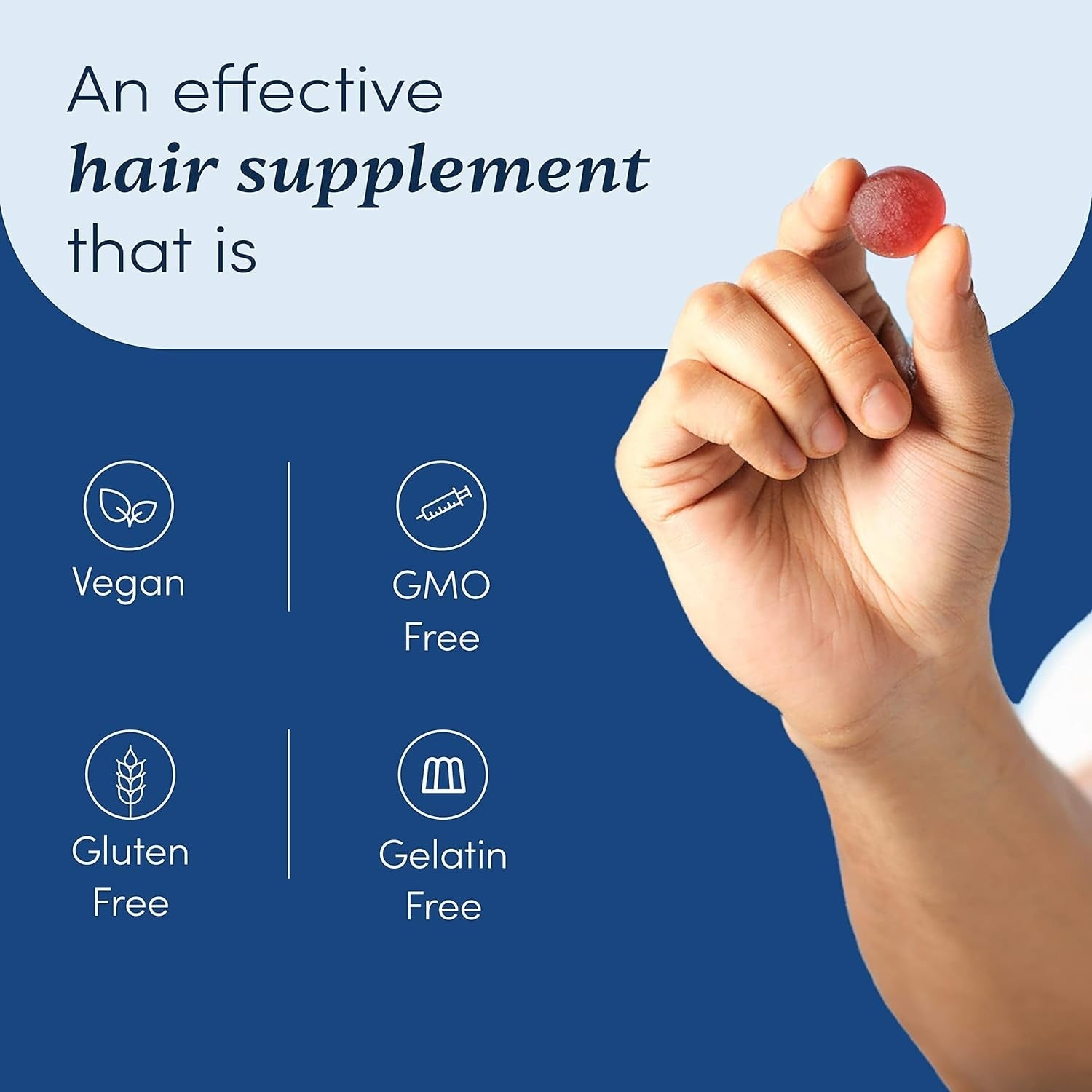Man Matters Biotin Nourish Hair Gummies With Multivitamins (Sugar Free) - Strawberry Flavor With Zinc & Multivitamins | Grocsy