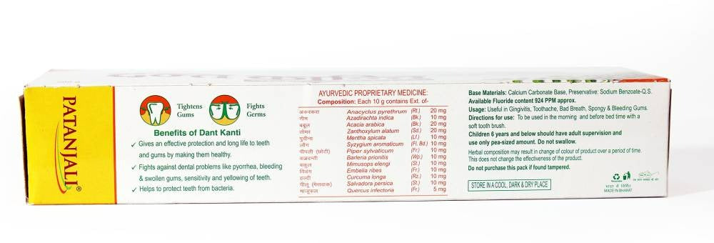 Patanjali Dant Kanti Natural Toothpaste | Herbal Ayurvedic Toothpaste for Complete Oral Care - Swadesiicart
