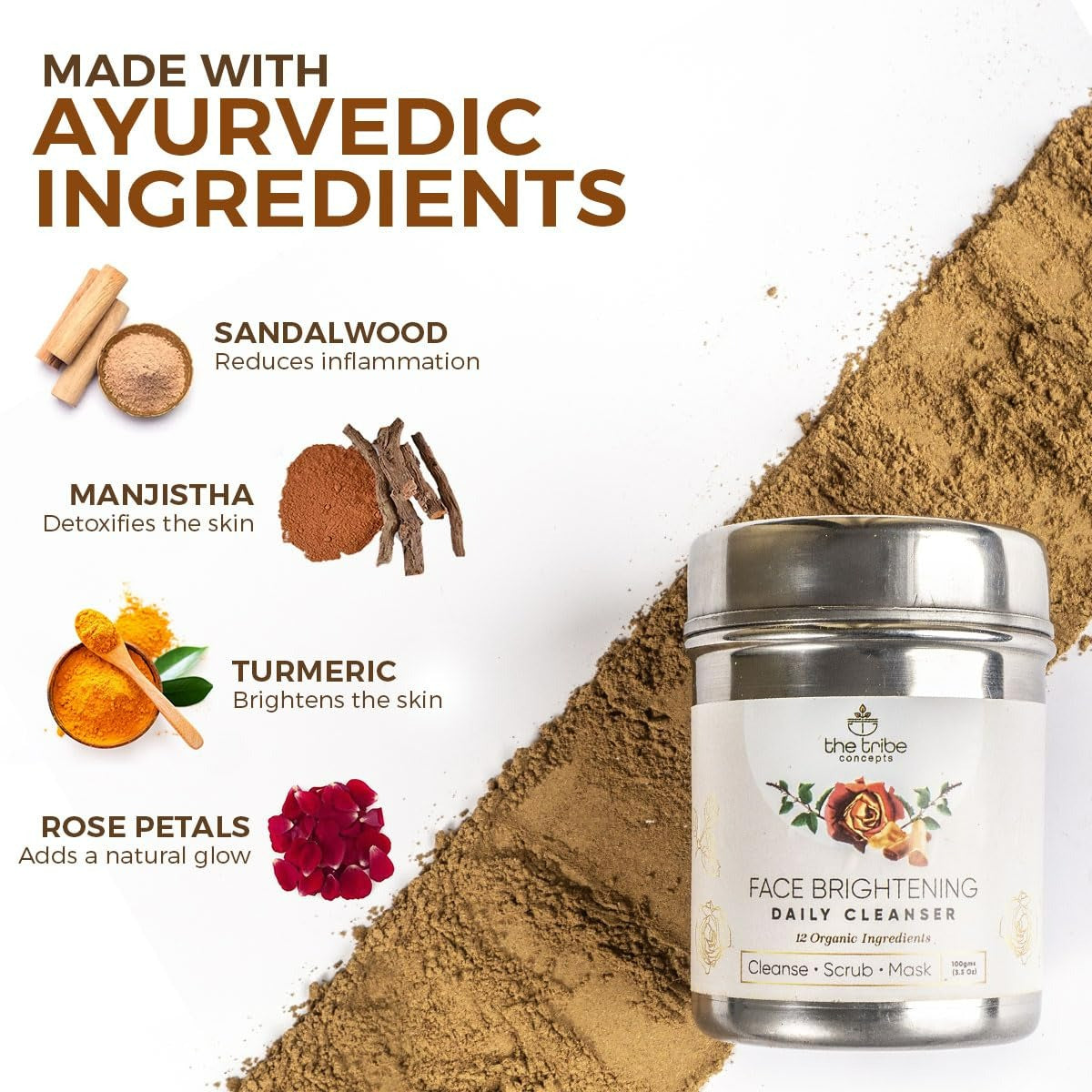 The Tribe Concepts Face Brightening Daily Cleanser & 24K Kumkumadi Thailam | Grocsy