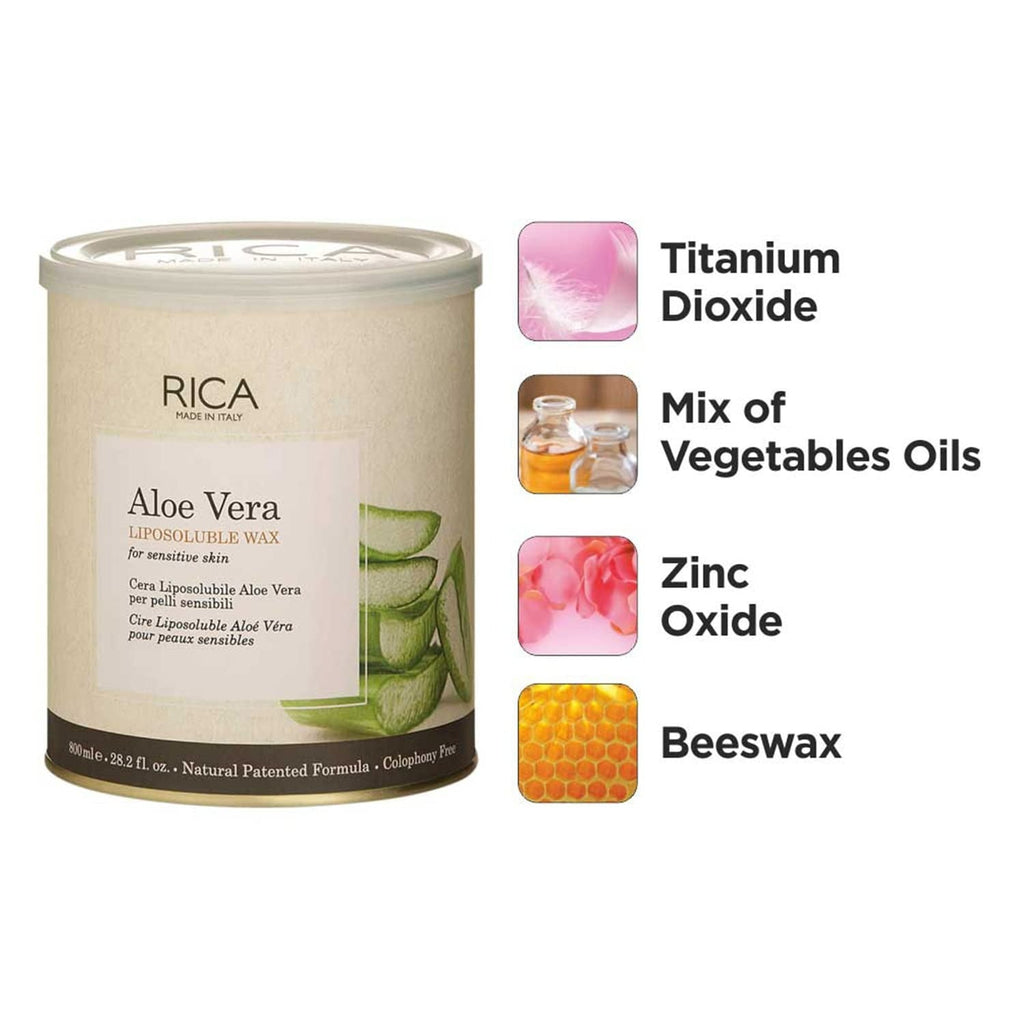 Rica Aloe Vera Liposoluable Hair Removal Wax Cream for Arms, Chest, Legs, Back, and Full Body | Grocsy