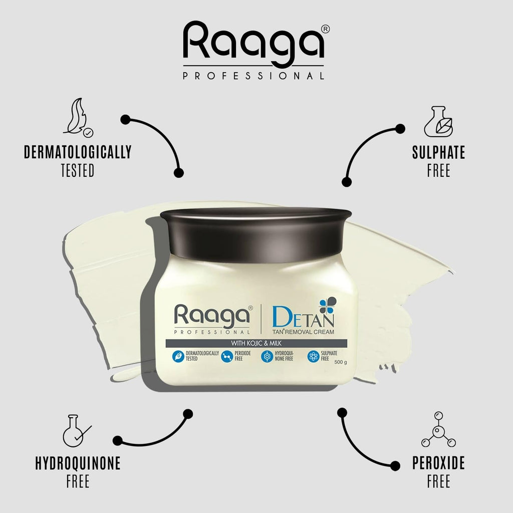 Raaga Professional De Tan Removal Cream With Kojic & Milk | Grocsy