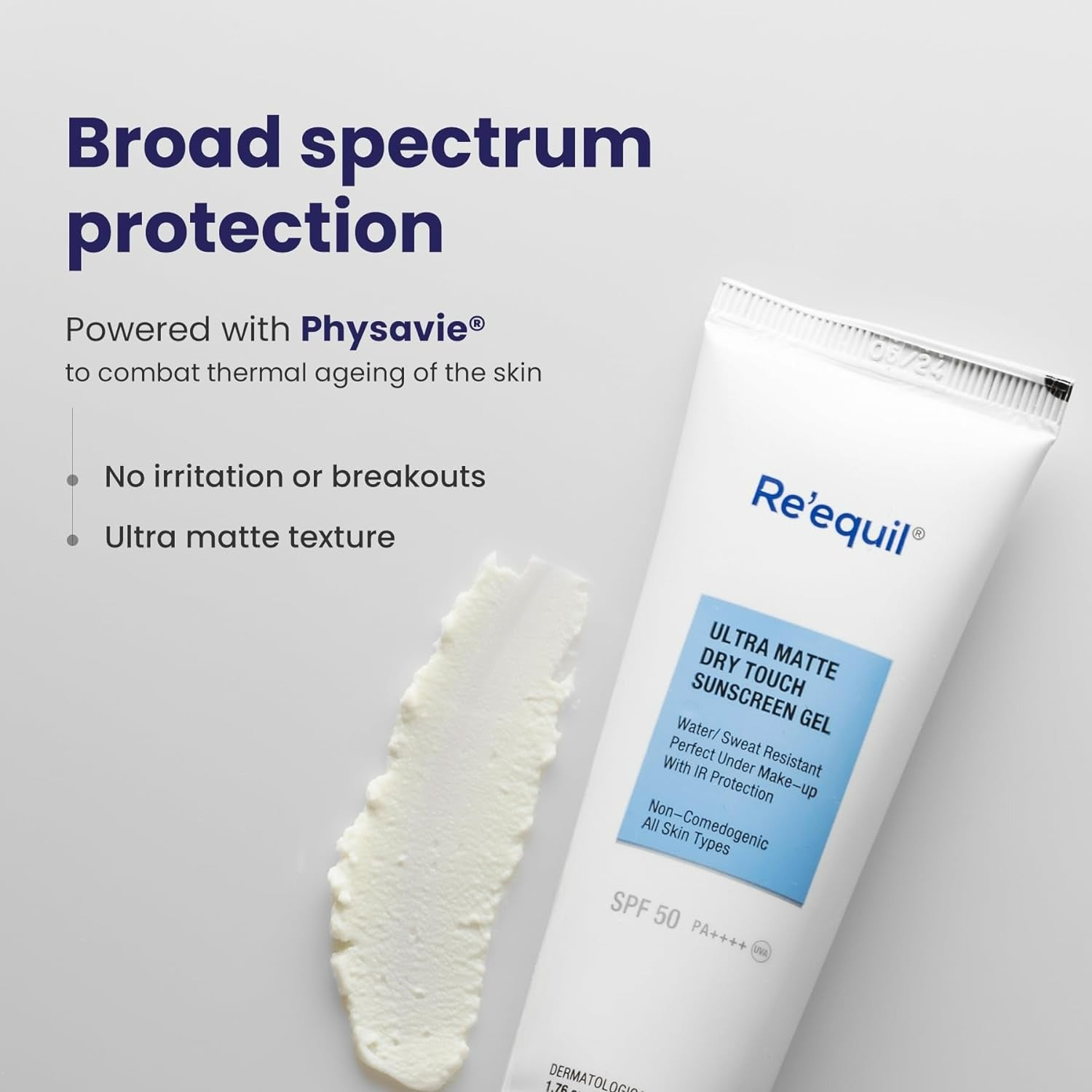 Re'equil Ultra Matte Dry Touch Sunscreen Gel SPF 50 PA++++ | Grocsy