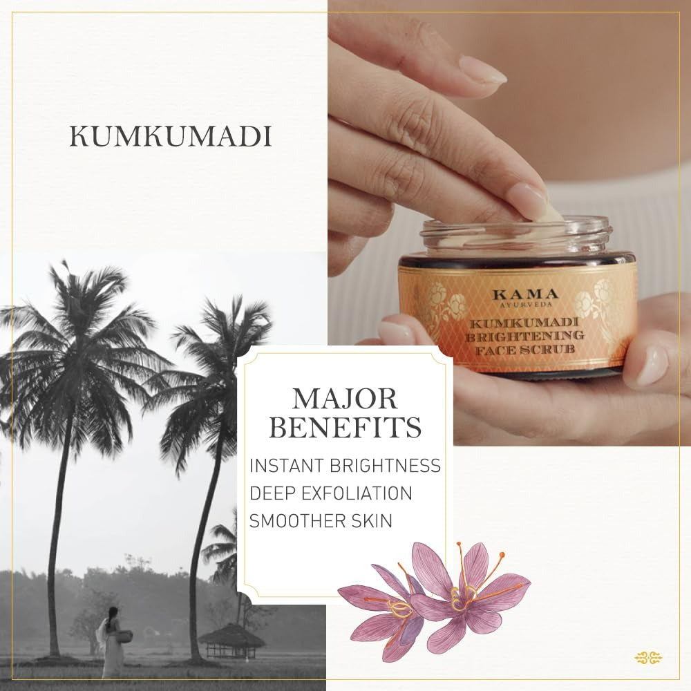 Kumkumadi Youth-Clarifying Mask-Scrub, 2 in 1 Mask Scrub | Grocsy