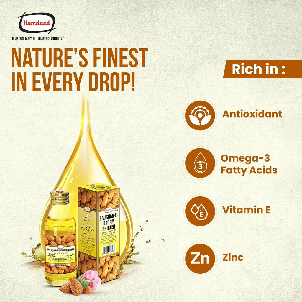 Hamdard Roghan Badam Shirin Sweet Almond Oil | Grocsy