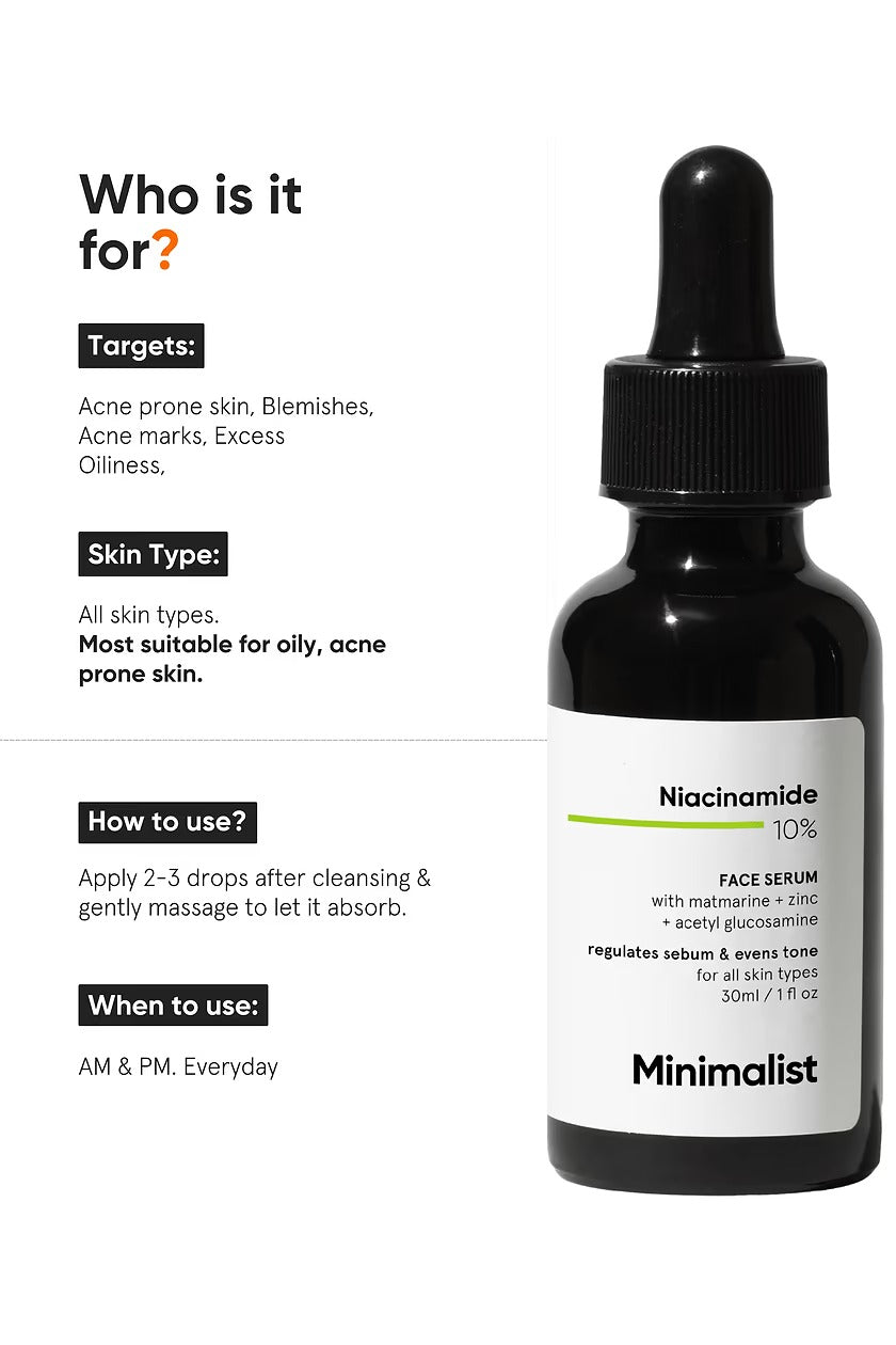 Minimalist 10% Niacinamide Face Serum | Grocsy