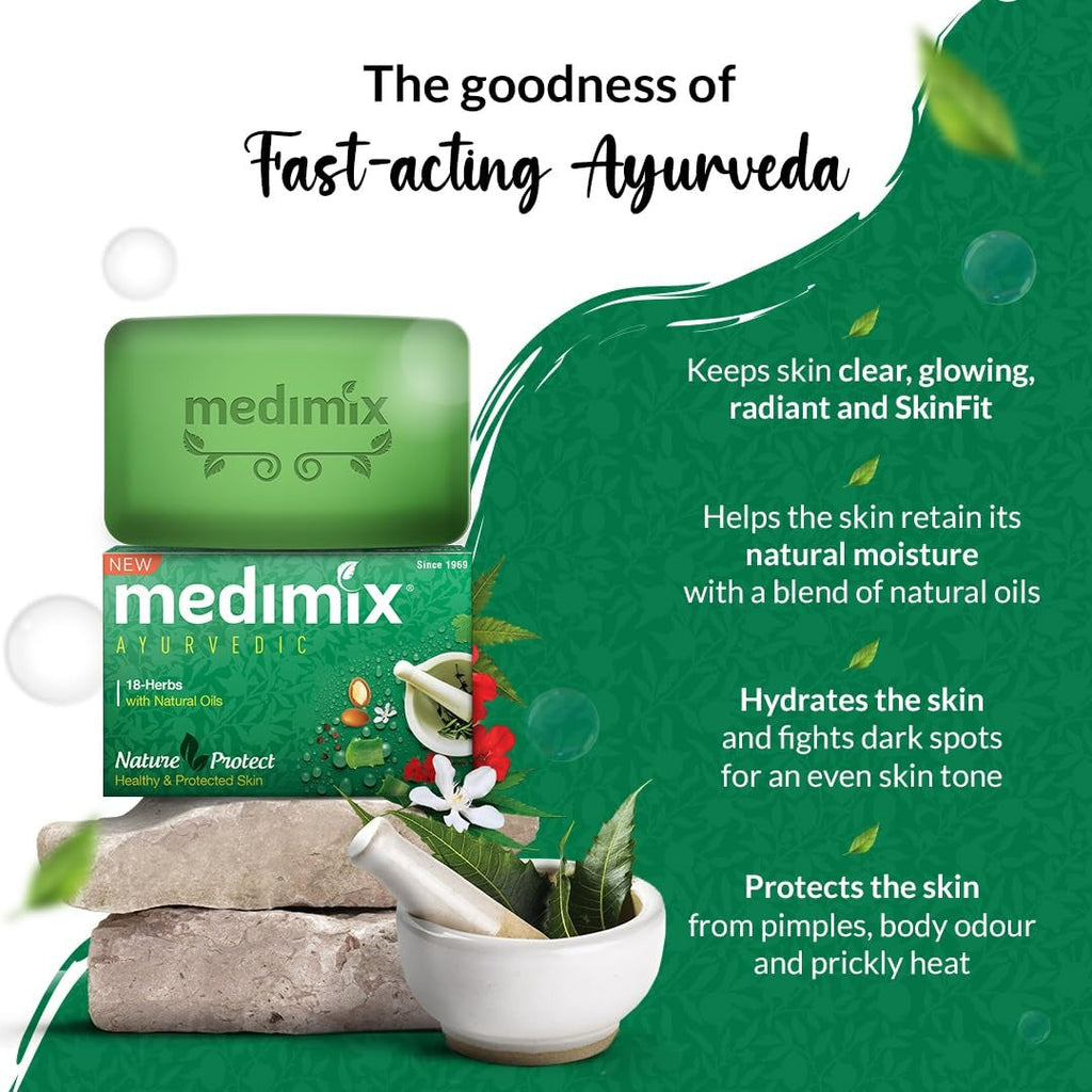 Medimix Ayurvedic Classic 18 Herbs Soap, 125 g (4 + 1 Offer Pack) | Grocsy