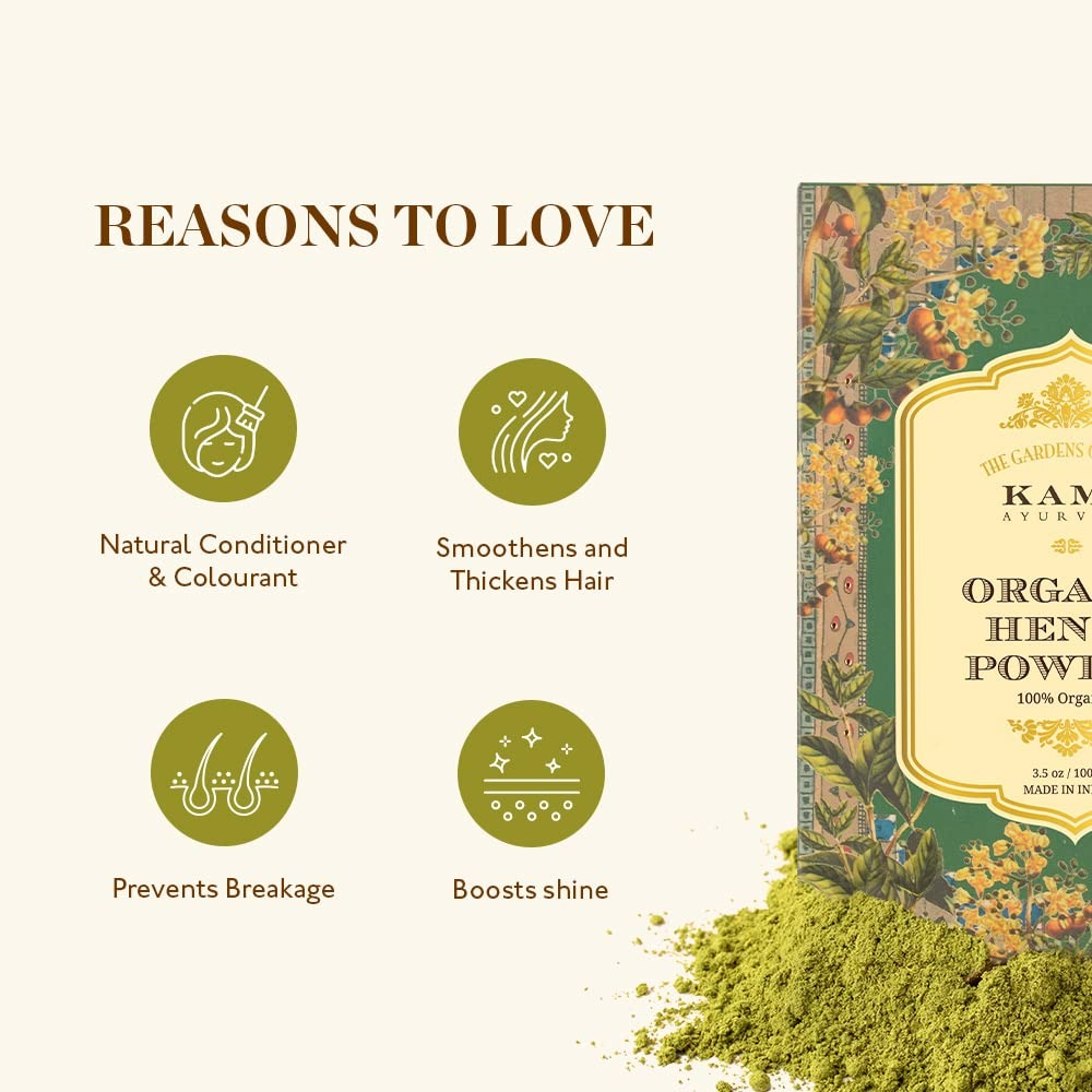 Kama Ayurveda Organic Henna Powder 100gm | Grocsy