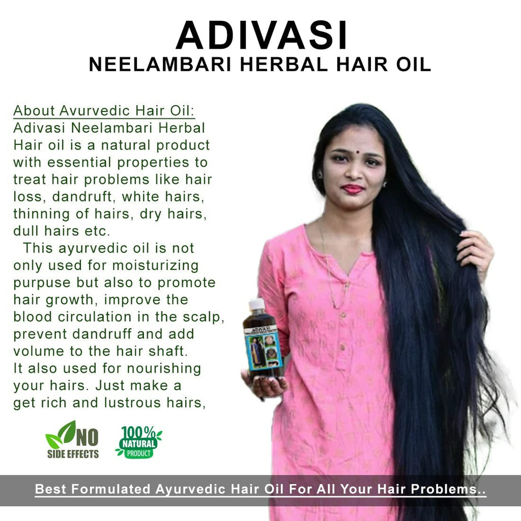 Neelambari Ayurvedic Hair Care Adivasi Herbal Hair Oil | Grocsy