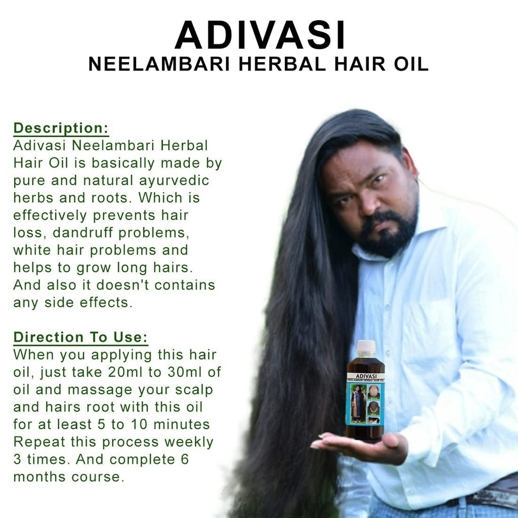 Neelambari Ayurvedic Hair Care Adivasi Herbal Hair Oil | Grocsy