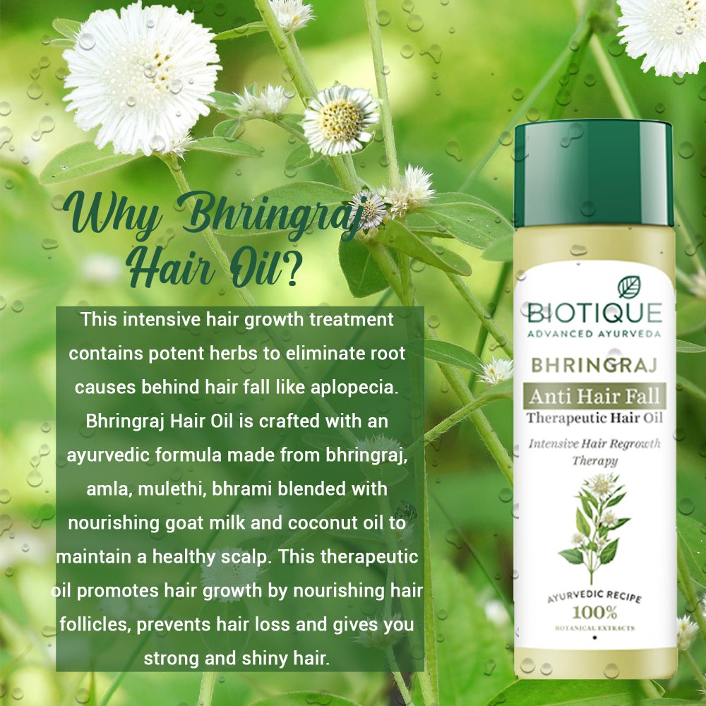 Biotique Bio Bhringraj Fresh Growth Therapeutic Oil For Falling Hair | Grocsy