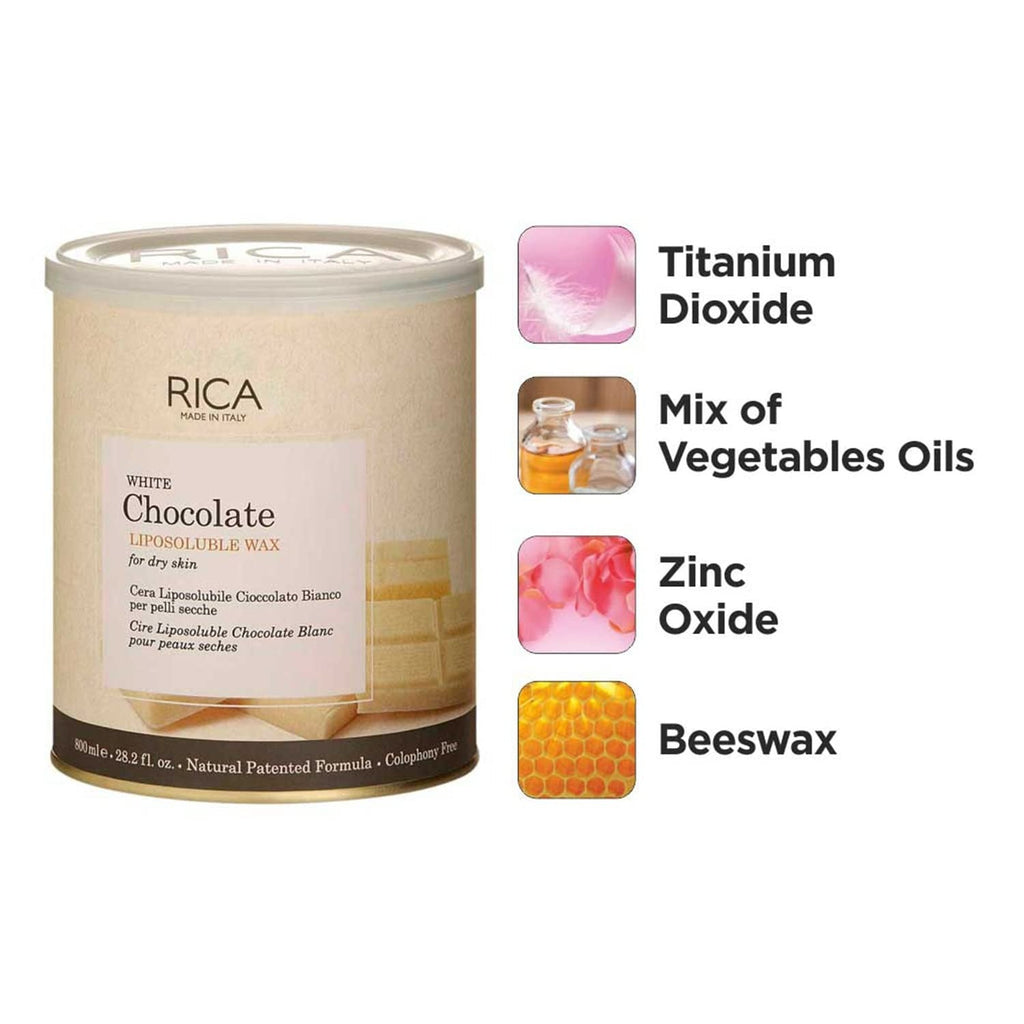 Rica White Chocolate Liposoluble Wax for Dry Skin With Natural Beeswax | Grocsy