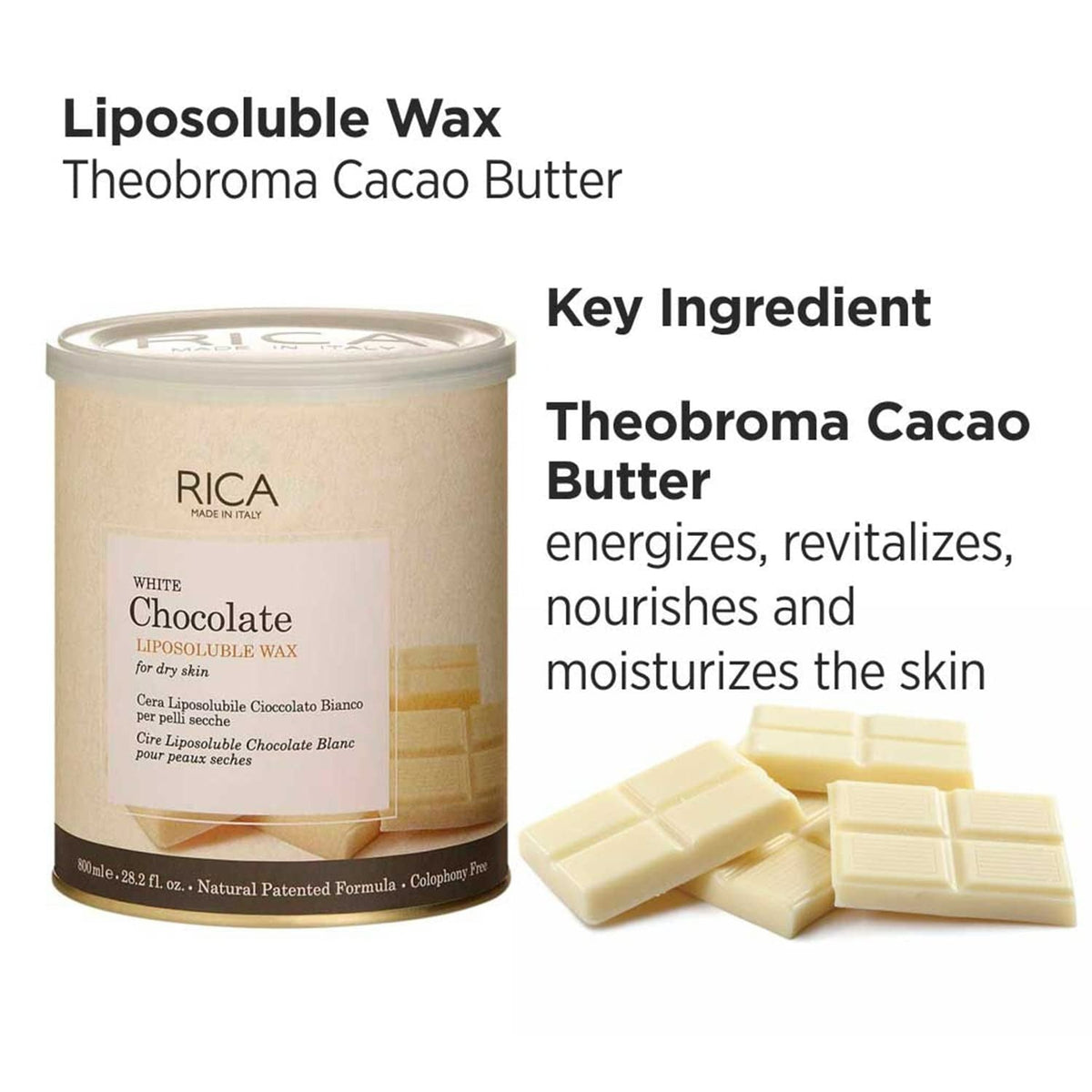 Rica White Chocolate Liposoluble Wax for Dry Skin With Natural Beeswax | Grocsy