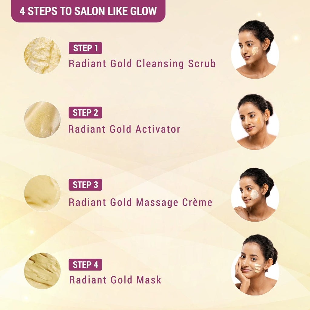 Lotus Herbals Radiant Gold Cellular Glow Facial Kit For All Skin Types | Grocsy