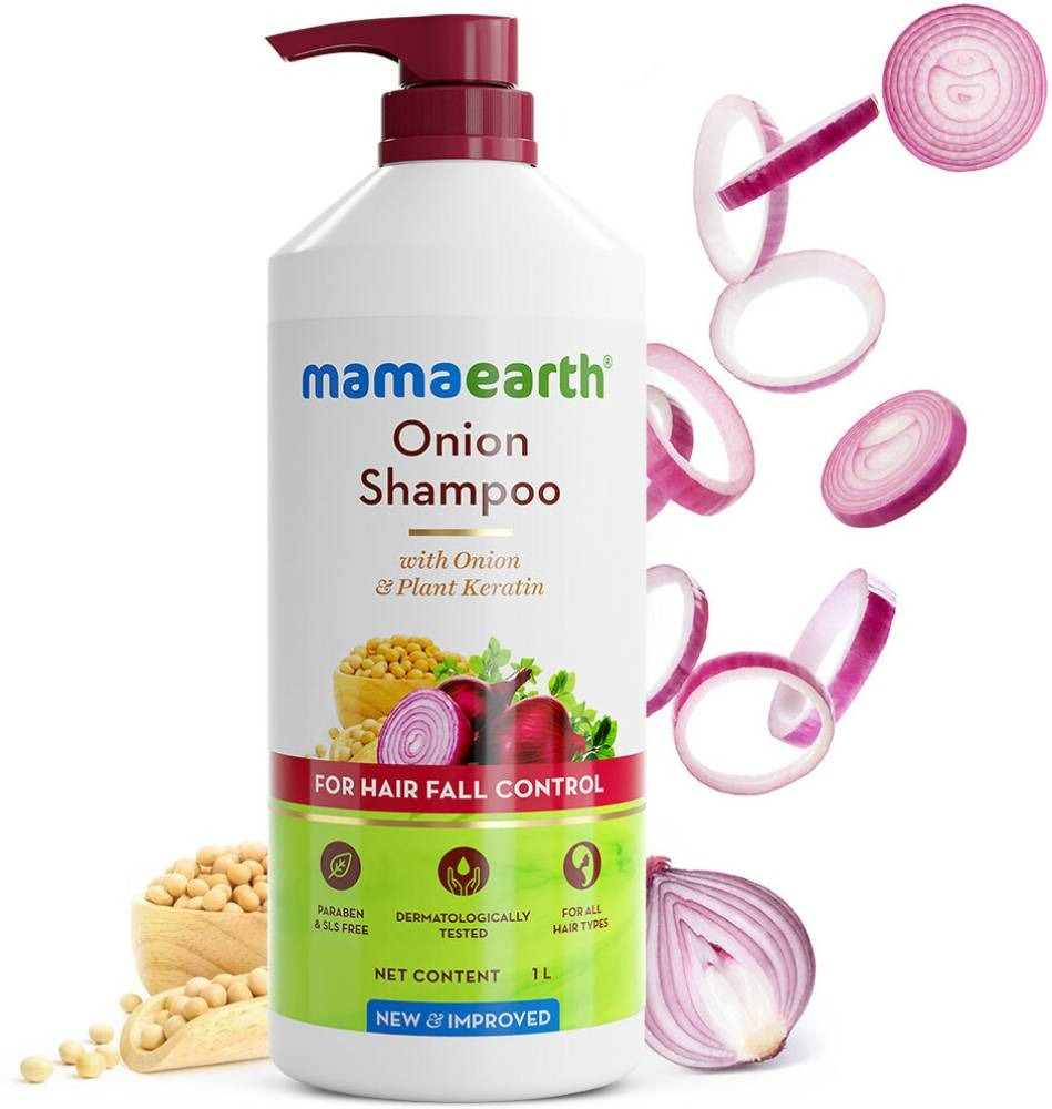 Mamaearth Onion Shampoo with Onion & Plant Keratin For Hair Fall Control | Grocsy