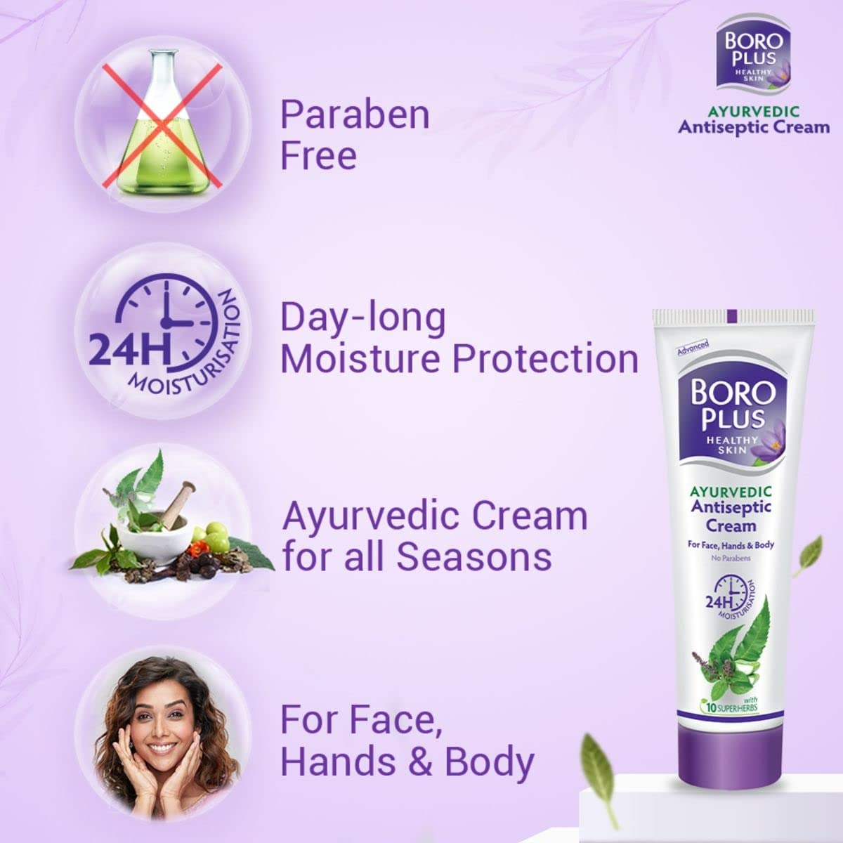 BoroPlus Ayurvedic Antiseptic Moisturisation Cream for Face, Hand & Body | Grocsy
