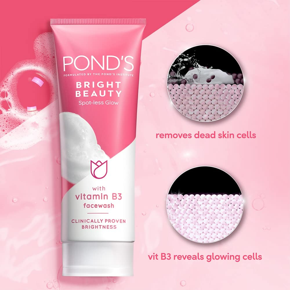 Ponds Bright Beauty Spot-less Glow Face Wash | Grocsy