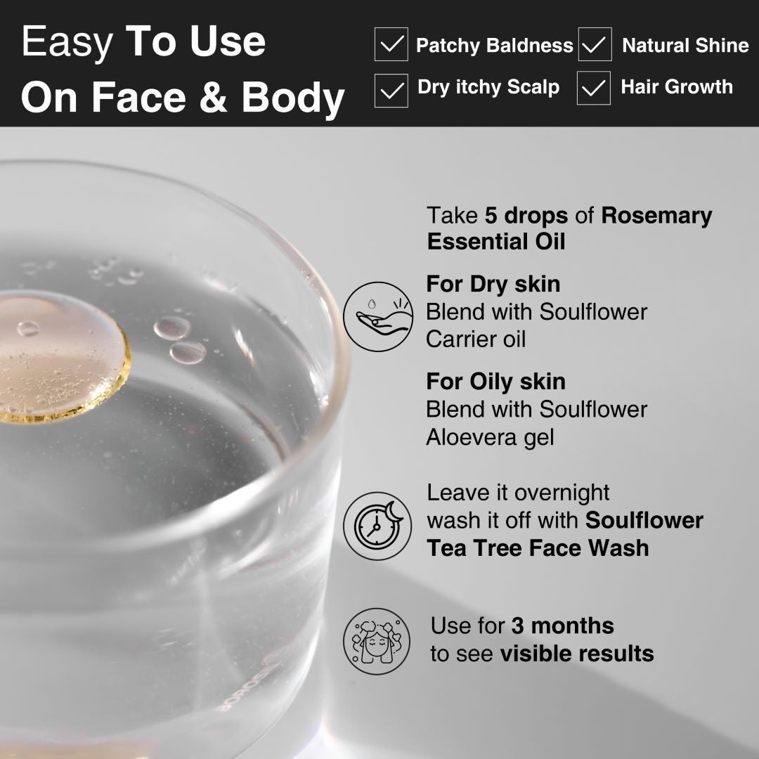 Soulflower Rosemary Oil for Healthy Hair and Shiny Skin | Grocsy