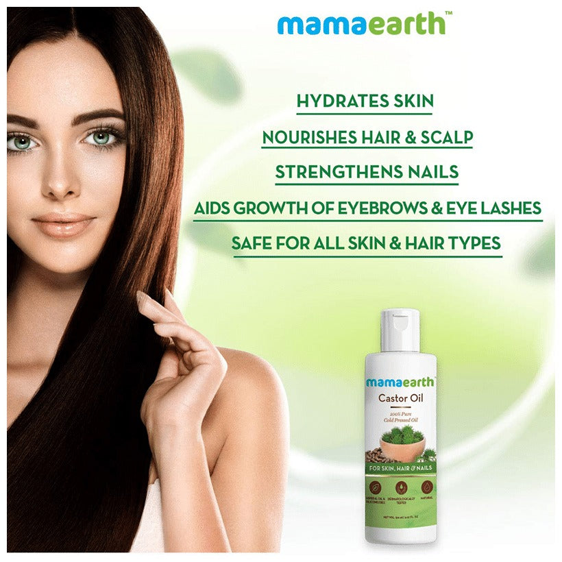 Mamaearth Castor Oil For Skin , Hair and Nails | Grocsy