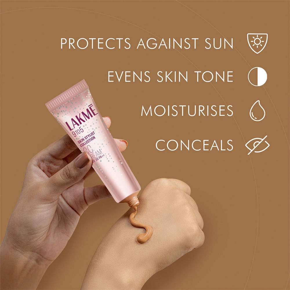 Lakme 9 To 5 Complexion Care Cc Face Cream SPF 30-Honey | Grocsy